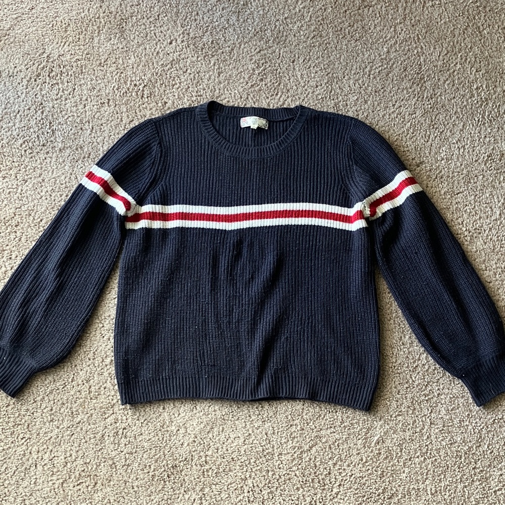 Pink Rose Navy Sweater